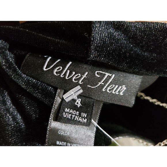 Velvet Fleur Women's Black Polyester V-Neck Long Sleeve Knee Length Dress Size 4 - Picture 9 of 14